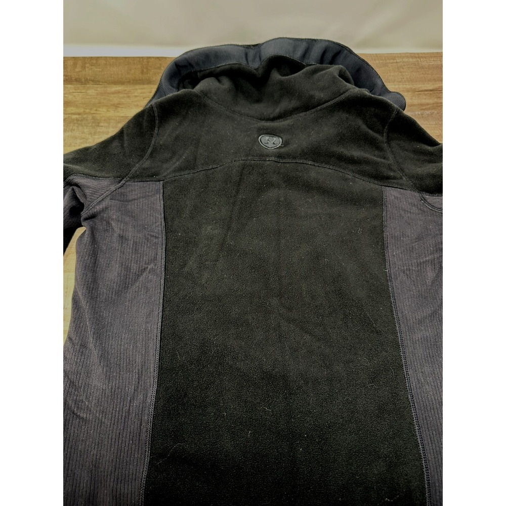 LULULEMON Post Chaturanga 1/2 Zip Pullover Sweatshirt Fleece‎ Jacket Black Sz 4 - Picture 10 of 14